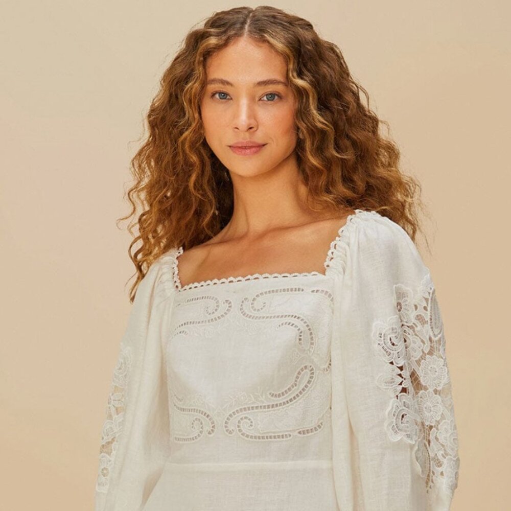 FARM Rio Embroidered Linen Mini Dress, NWT, XL